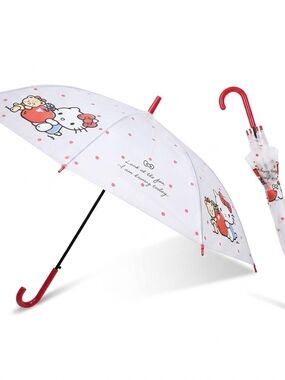 Sanrio Hello Kitty White Clear POE Matte Umbrella .Auto Open.
